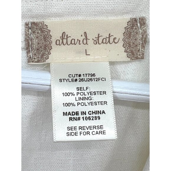 Altar'd State Romper Women's Size L Ivory Deep V-Neck Cap Sleeve Pleated NWT - Picture 3 of 11